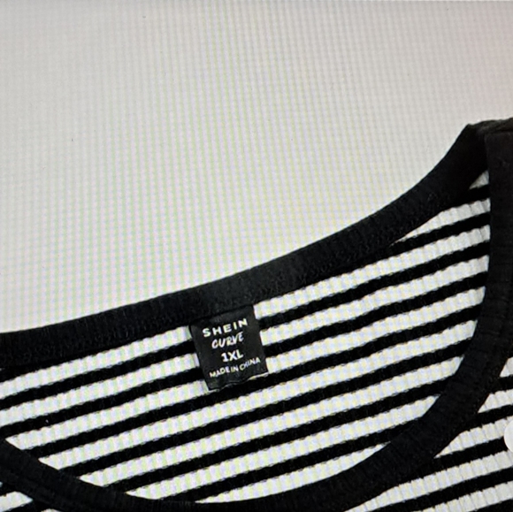 NEW Shein Curve EZWear Striped Print Crop Top and skirt - Picture 2 of 2